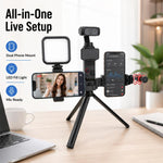 Supporto doppio per telefono per trasmissioni in diretta, morsetto girevole per telefono, supporto estensibile, For Insta360 Luna Ultra