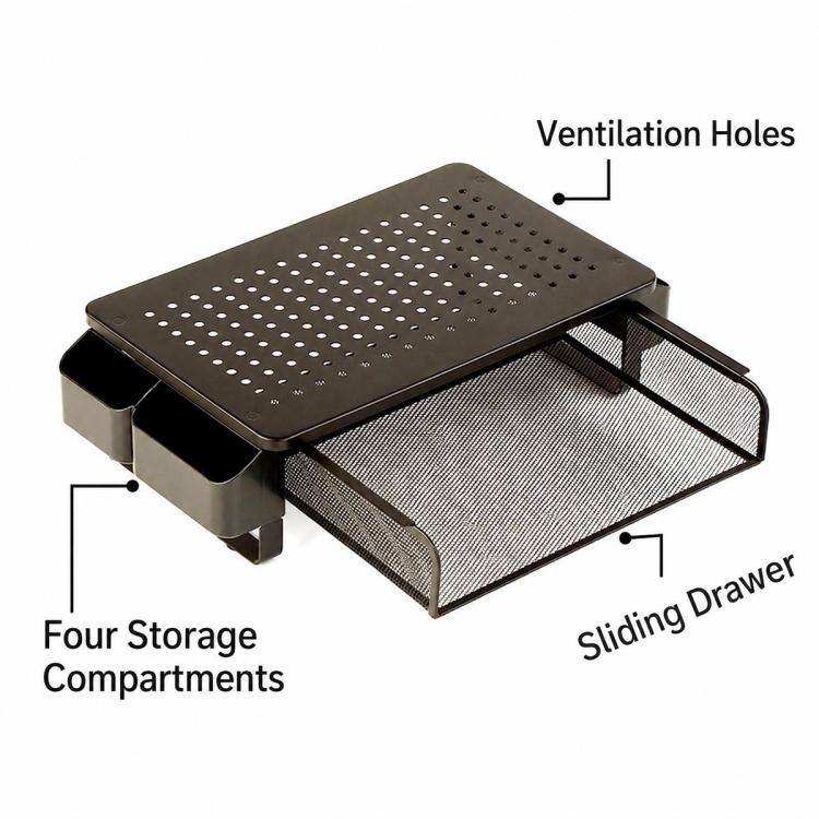 Laptop Riser and Cooling Stand with Ventilation Holes, Low Version, Mid Version, High Version