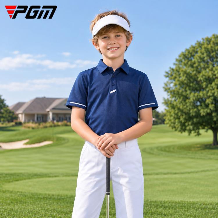 Polo da golf traspirante a maniche corte da ragazzo PGM YF881, S, M, L, XL