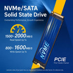 M.2 NVMe PCIe Internal Solid State Drive for Desktop PC, Laptop, Ultrabook Laptop, 128GB, 256GB, 512GB, 1TB