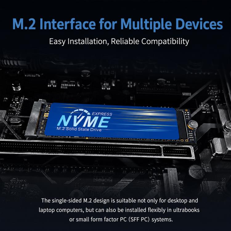 M.2 NVMe PCIe Internal Solid State Drive for Desktop PC, Laptop, Ultrabook Laptop, 128GB, 256GB, 512GB, 1TB