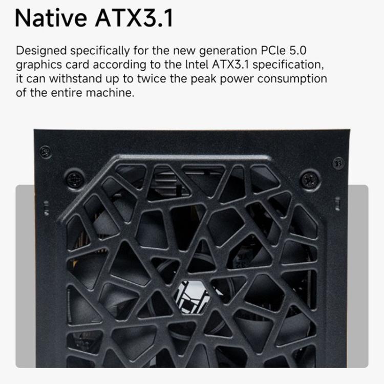 Jungle Leopard GPM1000 80 Plus Gold 1000W Fully Modular ATX 3.1 Desktop PC Power Supply, EU Plug