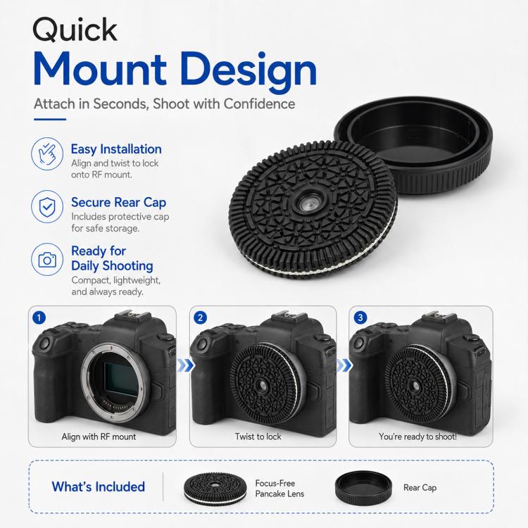 Obiettivo pancake a fuoco fisso da 32 mm F10 per fotocamere Canon con innesto RF, For Canon RF-mount