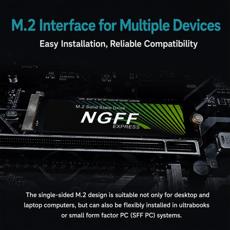 M.2 NGFF SATA SSD Internal Solid State Drive for Desktop PC and Laptop, 128GB, 256GB, 512GB, 1TB