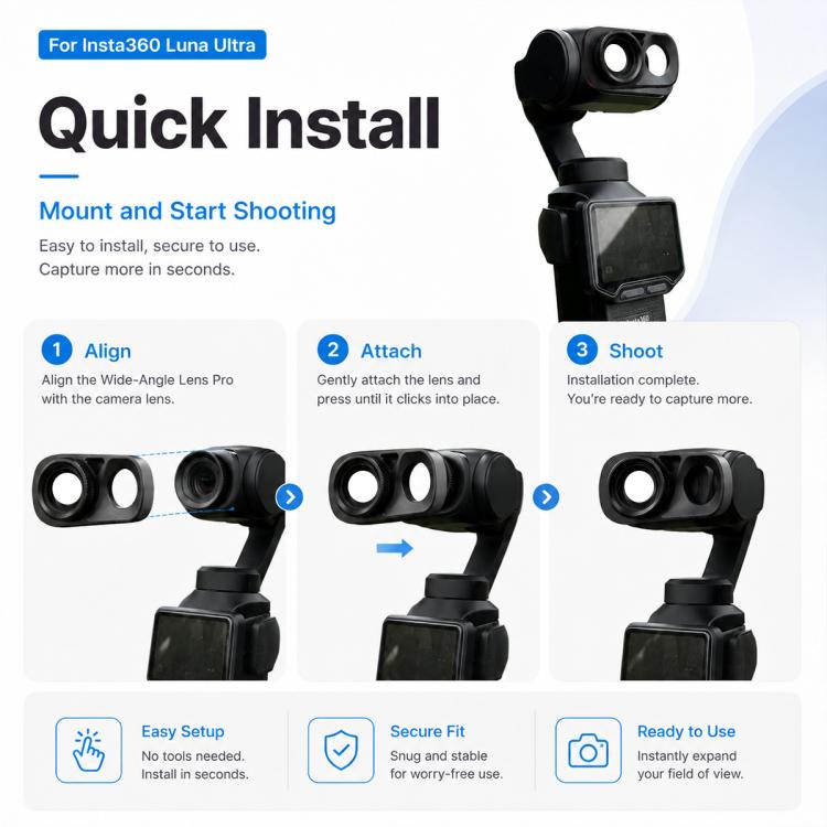 Filtro per obiettivo grandangolare, For Insta360 Luna Ultra