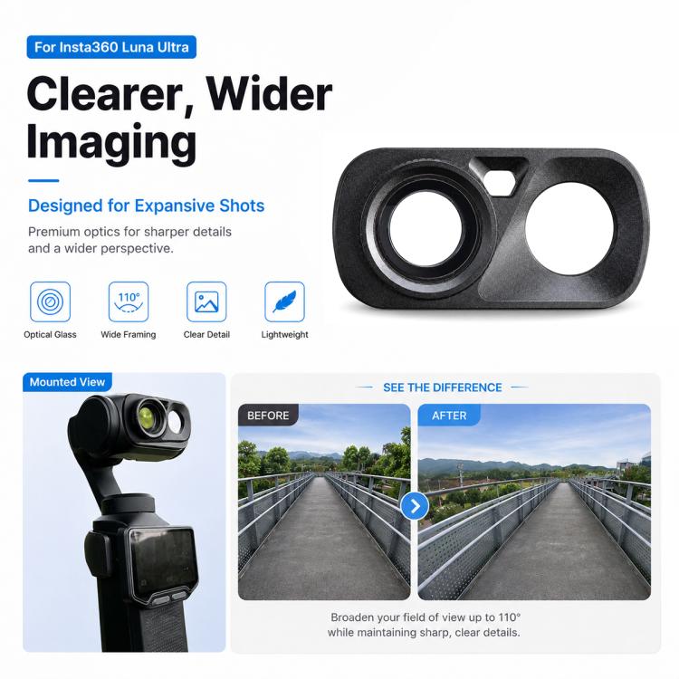 Filtro per obiettivo grandangolare, For Insta360 Luna Ultra