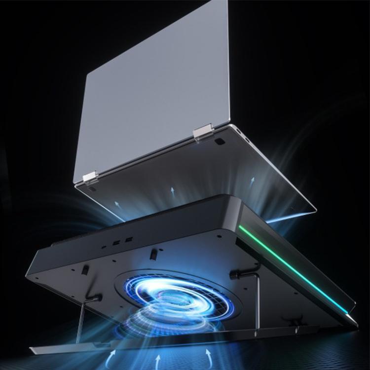 Jungle Leopard D16 Quiet Turbo Fans Real Time Digital Display RGB Laptop Cooling Pad