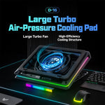 Jungle Leopard D16 Quiet Turbo Fans Real Time Digital Display RGB Laptop Cooling Pad
