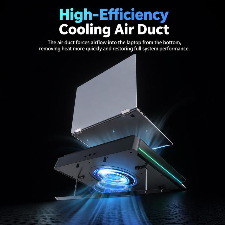 Jungle Leopard D16 Quiet Turbo Fans Real Time Digital Display RGB Laptop Cooling Pad