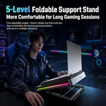 Jungle Leopard D16 Quiet Turbo Fans Real Time Digital Display RGB Laptop Cooling Pad