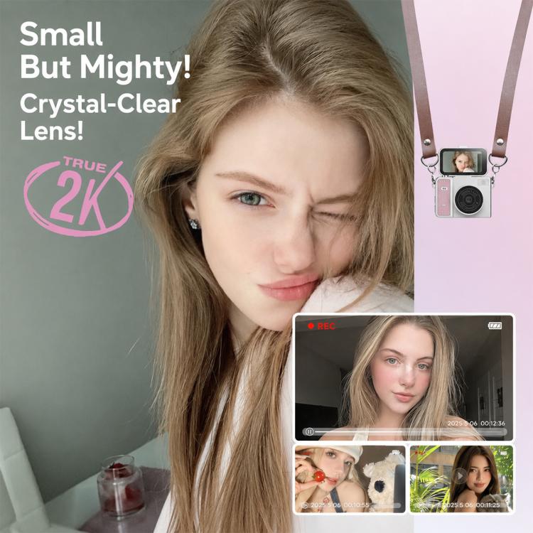 S162 1.47 inch IPS Screen Neckband Flip Screen Thumb Mini Camera, No Memory, 8G, 16G, 32G