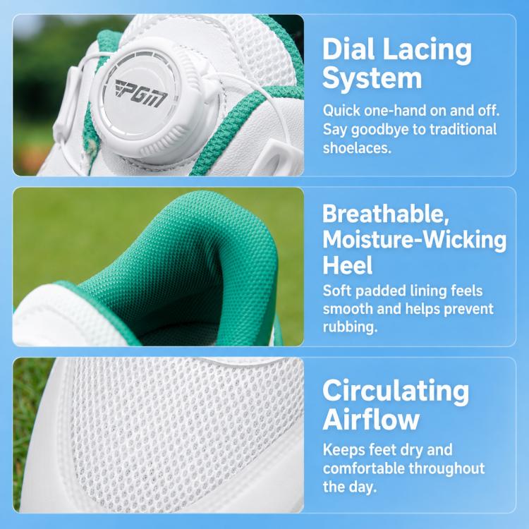 Scarpe da golf PGM XZ469 per ragazzi, ammortizzate, traspiranti e antiscivolo, ad alto rimbalzo., 31, 32, 33, 34, 35, 36, 37, 38