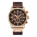 Orologio da uomo CURREN M8291 con calendario a sei lancette e cinturino in pelle vegana.