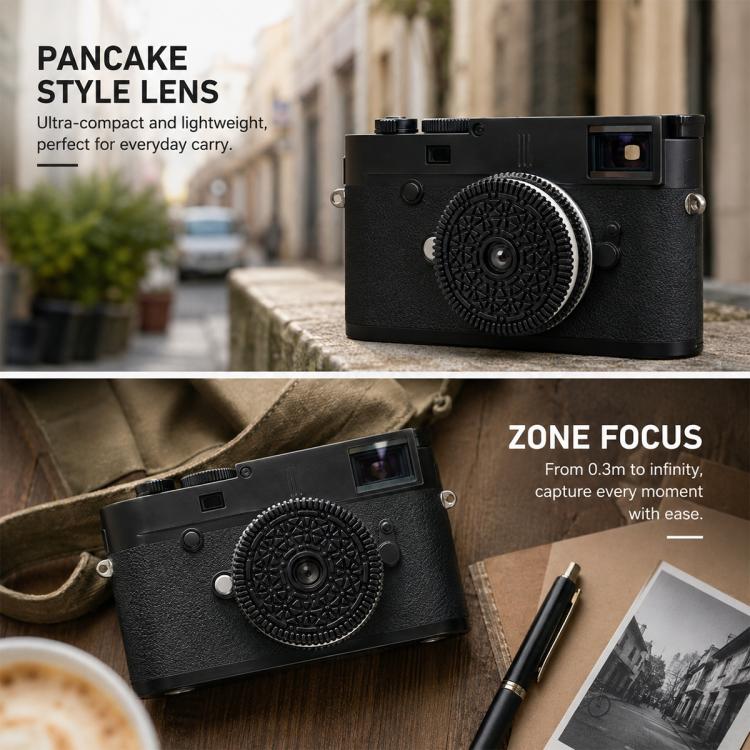 Obiettivo pancake a fuoco fisso da 32 mm F10 per fotocamere mirrorless con attacco Leica M., For Leica M-mount