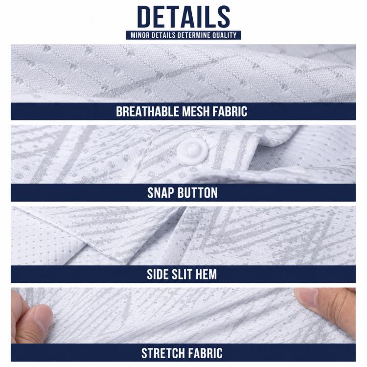 PGM YF913 Maglietta sportiva da golf da uomo con stampa, traspirante, ad asciugatura rapida e ad asciugatura rapida., M, L, XL, XXL