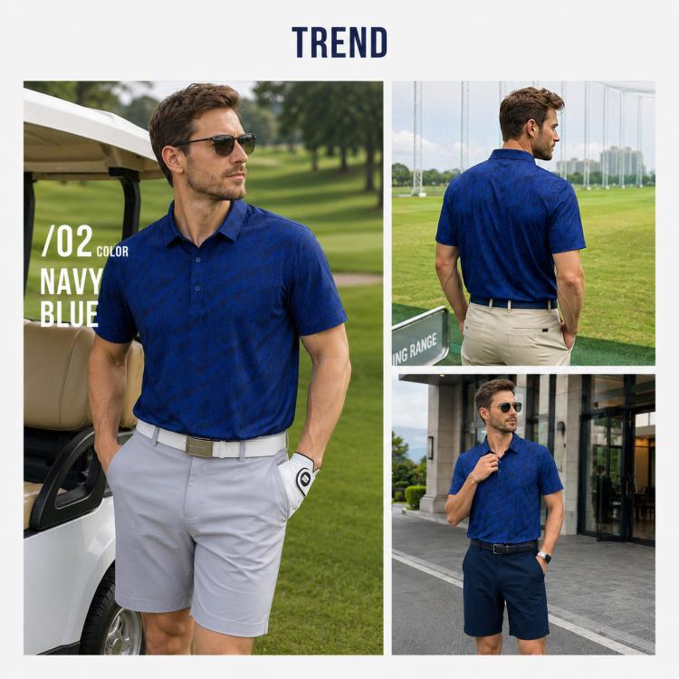 PGM YF913 Maglietta sportiva da golf da uomo con stampa, traspirante, ad asciugatura rapida e ad asciugatura rapida., M, L, XL, XXL