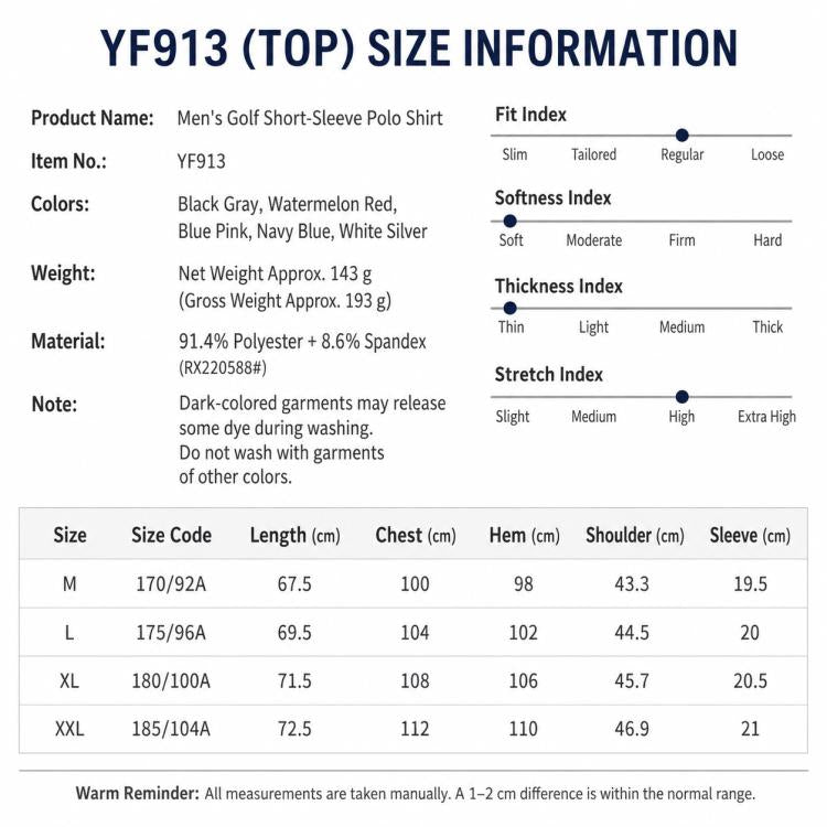 PGM YF913 Maglietta sportiva da golf da uomo con stampa, traspirante, ad asciugatura rapida e ad asciugatura rapida., M, L, XL, XXL