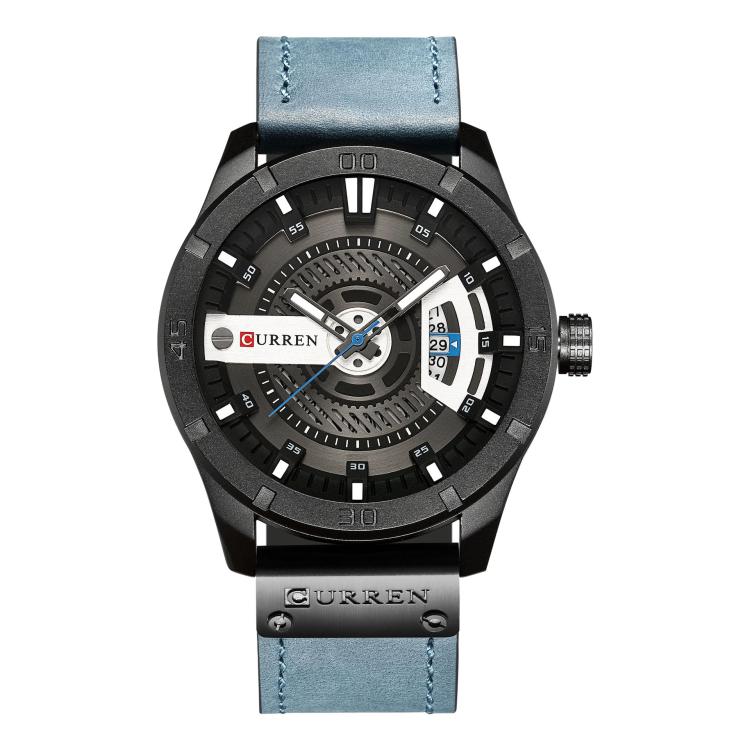 Orologio da uomo CURREN M8301 classico con cinturino in pelle, display analogico e datario.