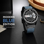 Orologio da uomo CURREN M8301 classico con cinturino in pelle, display analogico e datario.