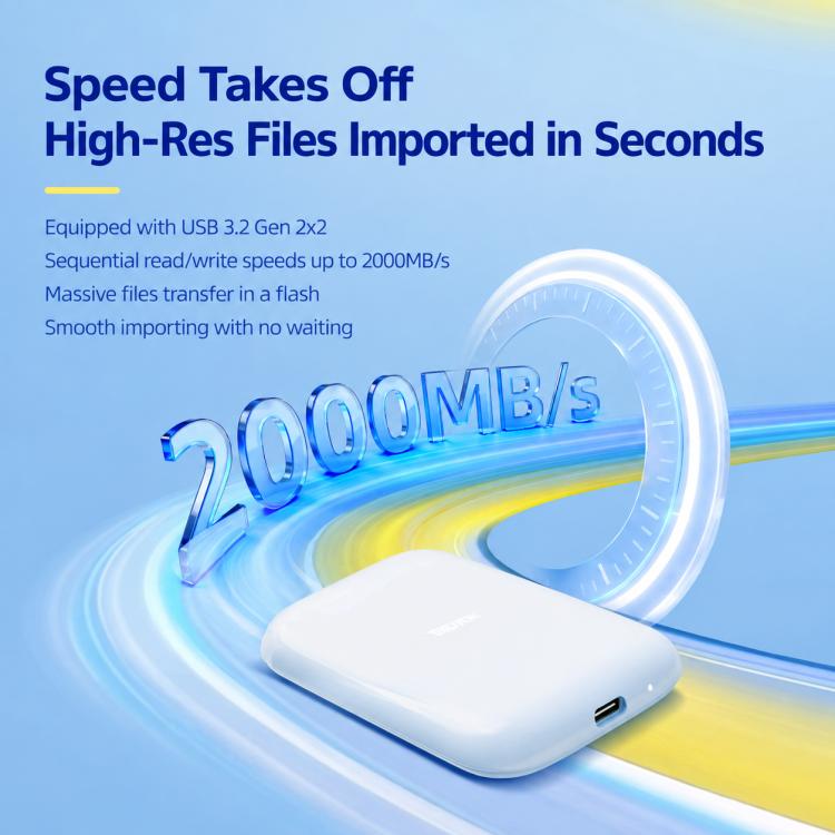ZHITAI USB 3.2 Gen 2x2 SSD Magnetic Portable Internal Solid State Drive Support ProRes 4K Video Recording, 1TB, 2TB