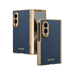 Custodia per telefono pieghevole antiurto in PC galvanizzato e pelle vegana, For Galaxy Z Fold8 5G, For Galaxy Z Fold8 Ultra 5G, For Galaxy Z Flip8 5G, For Galaxy Z Fold7 5G