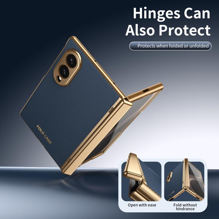 Custodia per telefono pieghevole antiurto in PC galvanizzato e pelle vegana, For Galaxy Z Fold8 5G, For Galaxy Z Fold8 Ultra 5G, For Galaxy Z Flip8 5G, For Galaxy Z Fold7 5G
