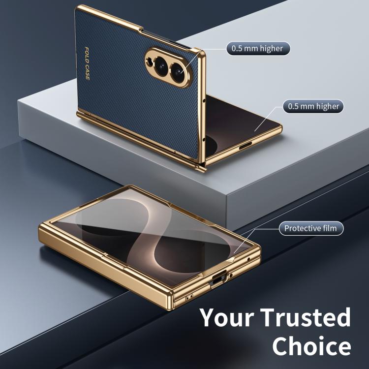 Custodia per telefono pieghevole antiurto in PC galvanizzato e pelle vegana, For Galaxy Z Fold8 5G, For Galaxy Z Fold8 Ultra 5G, For Galaxy Z Flip8 5G, For Galaxy Z Fold7 5G