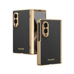 Custodia per telefono pieghevole antiurto in PC galvanizzato e pelle vegana, For Galaxy Z Fold8 5G, For Galaxy Z Fold8 Ultra 5G, For Galaxy Z Flip8 5G, For Galaxy Z Fold7 5G