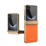 Custodia per telefono pieghevole antiurto in PC galvanizzato e pelle vegana, For Galaxy Z Fold8 5G, For Galaxy Z Fold8 Ultra 5G, For Galaxy Z Flip8 5G, For Galaxy Z Fold7 5G