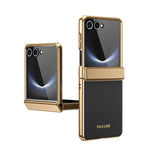 Custodia per telefono pieghevole antiurto in PC galvanizzato e pelle vegana, For Galaxy Z Fold8 5G, For Galaxy Z Fold8 Ultra 5G, For Galaxy Z Flip8 5G, For Galaxy Z Fold7 5G