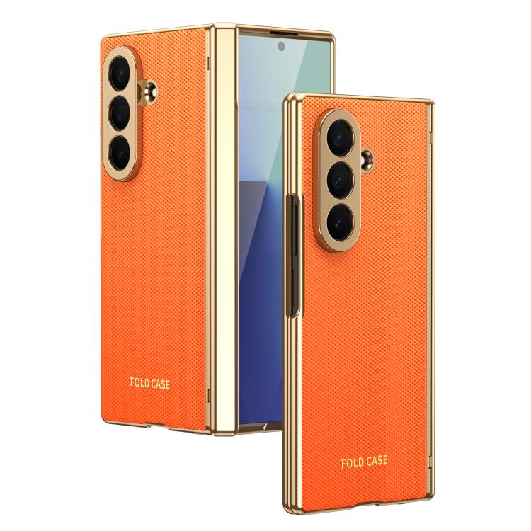 Custodia per telefono pieghevole antiurto in PC galvanizzato e pelle vegana, For Galaxy Z Fold8 5G, For Galaxy Z Fold8 Ultra 5G, For Galaxy Z Flip8 5G, For Galaxy Z Fold7 5G