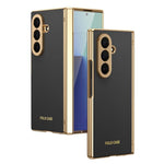 Custodia per telefono pieghevole antiurto in PC galvanizzato e pelle vegana, For Galaxy Z Fold8 5G, For Galaxy Z Fold8 Ultra 5G, For Galaxy Z Flip8 5G, For Galaxy Z Fold7 5G