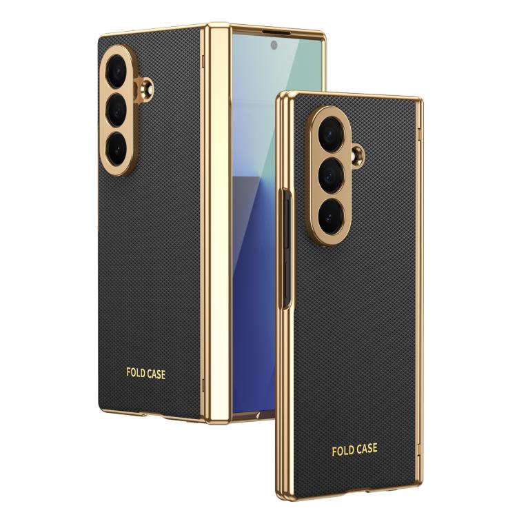 Custodia per telefono pieghevole antiurto in PC galvanizzato e pelle vegana, For Galaxy Z Fold8 5G, For Galaxy Z Fold8 Ultra 5G, For Galaxy Z Flip8 5G, For Galaxy Z Fold7 5G