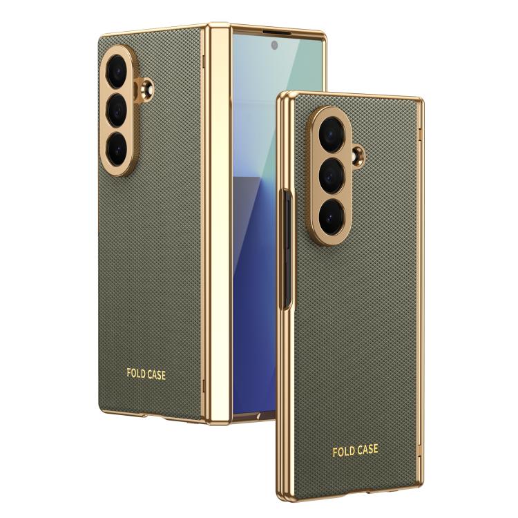 Custodia per telefono pieghevole antiurto in PC galvanizzato e pelle vegana, For Galaxy Z Fold8 5G, For Galaxy Z Fold8 Ultra 5G, For Galaxy Z Flip8 5G, For Galaxy Z Fold7 5G