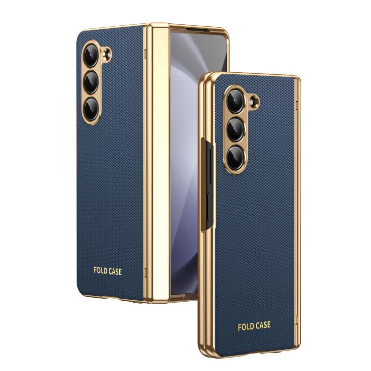 Custodia per telefono pieghevole antiurto in PC galvanizzato e pelle vegana, For Galaxy Z Flip7 5G, For Galaxy Z Flip6, For Galaxy Z Fold6, For Galaxy Z Fold5 5G