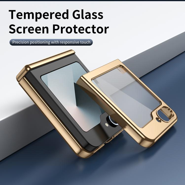 Custodia per telefono pieghevole antiurto in PC galvanizzato e pelle vegana, For Galaxy Z Flip5 5G, For Galaxy Z Fold4 5G, For Galaxy Z Flip4 5G, For Galaxy Z Flip3 5G