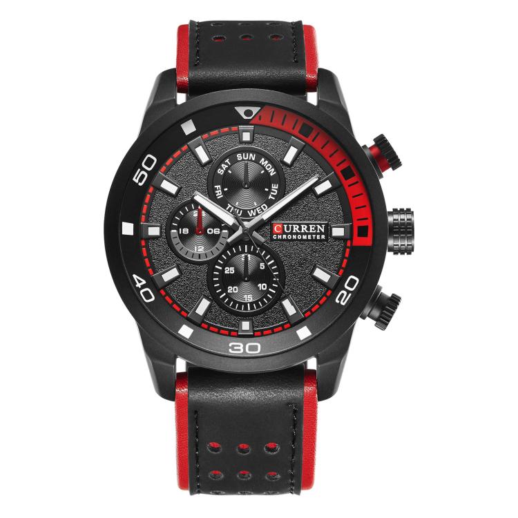 Orologio da uomo al quarzo CURREN M8250 con cinturino in pelle e display analogico