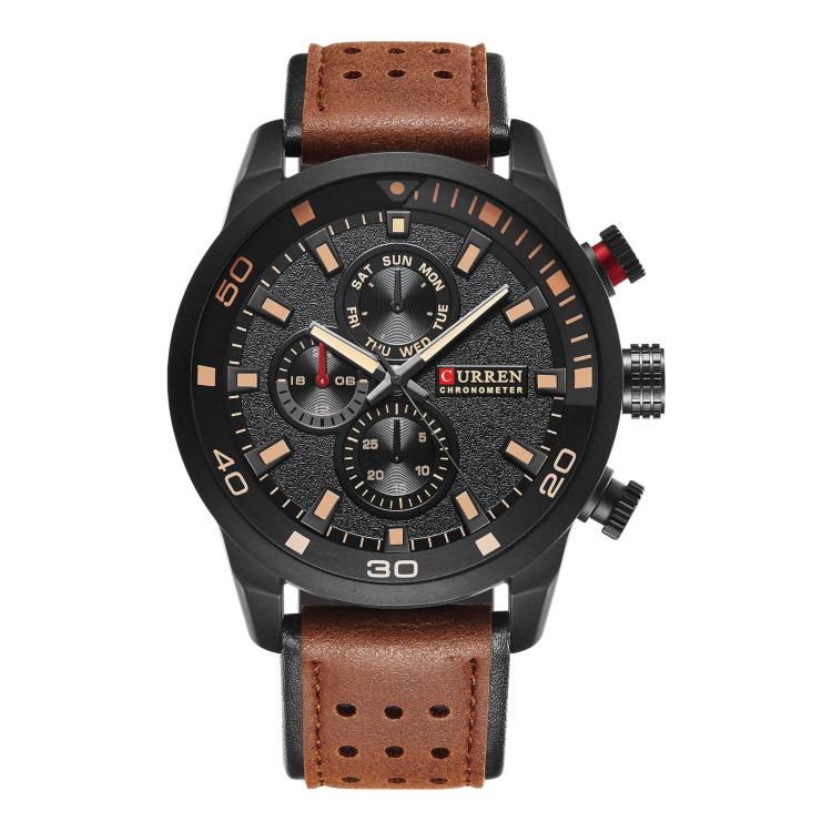 Orologio da uomo al quarzo CURREN M8250 con cinturino in pelle e display analogico
