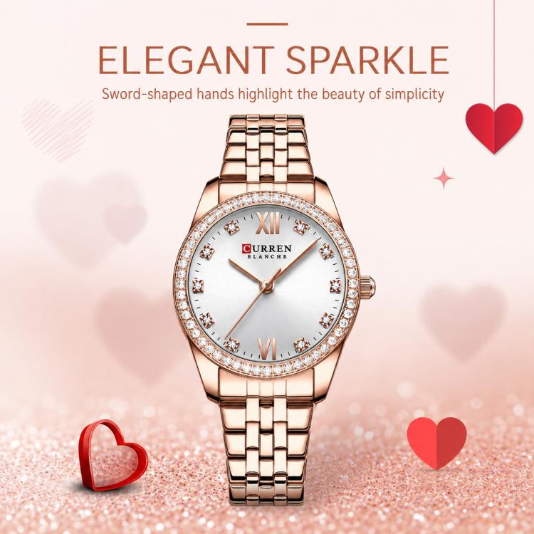 Orologio da donna CURREN 9086 al quarzo, elegante e con cinturino in acciaio inossidabile.