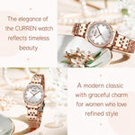 Orologio da donna CURREN 9086 al quarzo, elegante e con cinturino in acciaio inossidabile.