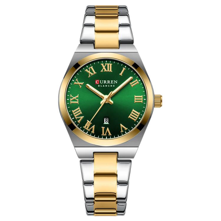 Orologio da donna CURREN 9095 al quarzo, elegante, con calendario e cinturino in acciaio inossidabile.