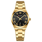 Orologio da donna CURREN 9095 al quarzo, elegante, con calendario e cinturino in acciaio inossidabile.