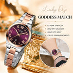 Orologio da donna CURREN 9095 al quarzo, elegante, con calendario e cinturino in acciaio inossidabile.