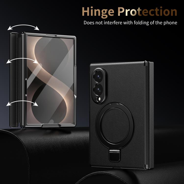 Custodia per telefono in pelle con cerniera magnetica e supporto pieghevole in metallo integrato., For Galaxy Z Fold8 5G, For Galaxy Z Fold8 Ultra 5G