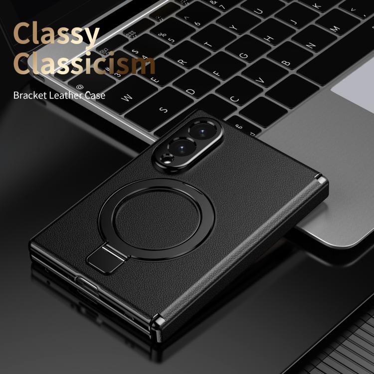 Custodia per telefono in pelle con cerniera magnetica e supporto pieghevole in metallo integrato., For Galaxy Z Fold8 5G, For Galaxy Z Fold8 Ultra 5G