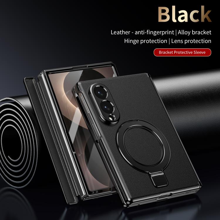 Custodia per telefono in pelle con cerniera magnetica e supporto pieghevole in metallo integrato., For Galaxy Z Fold8 5G, For Galaxy Z Fold8 Ultra 5G