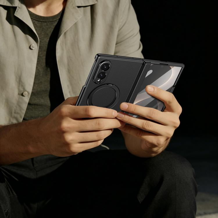 Custodia per telefono in pelle con cerniera magnetica e supporto pieghevole in metallo integrato., For Galaxy Z Fold8 5G, For Galaxy Z Fold8 Ultra 5G