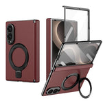 Custodia per telefono in pelle con cerniera magnetica e supporto pieghevole in metallo integrato., For Galaxy Z Fold8 5G, For Galaxy Z Fold8 Ultra 5G