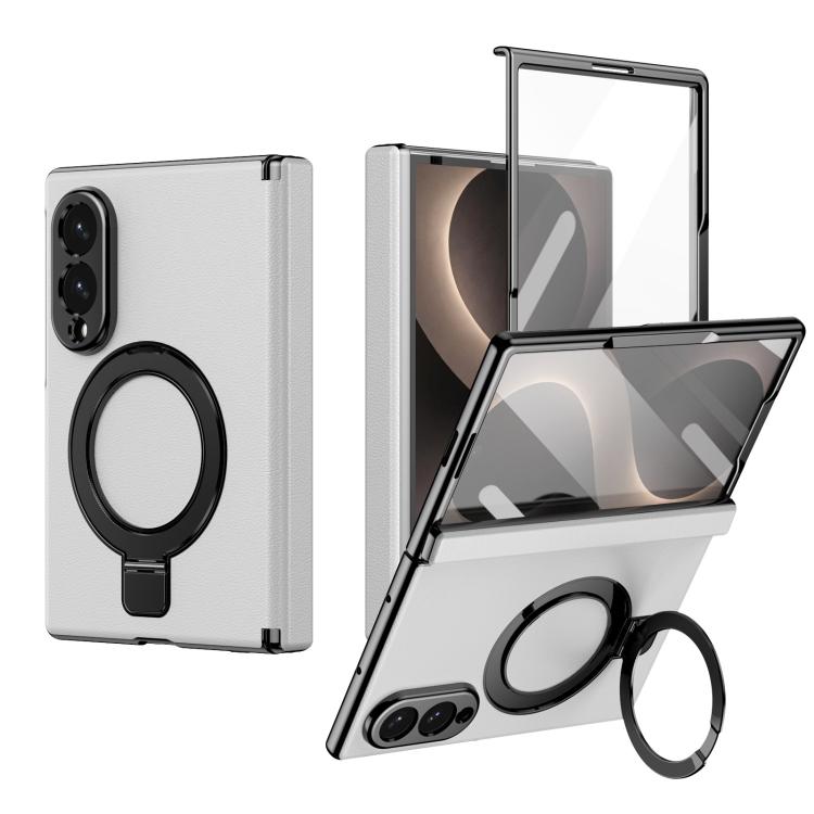 Custodia per telefono in pelle con cerniera magnetica e supporto pieghevole in metallo integrato., For Galaxy Z Fold8 5G, For Galaxy Z Fold8 Ultra 5G
