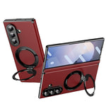 Custodia per telefono in pelle con cerniera magnetica e supporto pieghevole in metallo integrato., For Galaxy Z Fold8 5G, For Galaxy Z Fold8 Ultra 5G